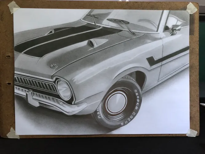 Desenho lápis grafite Maverick papel a4