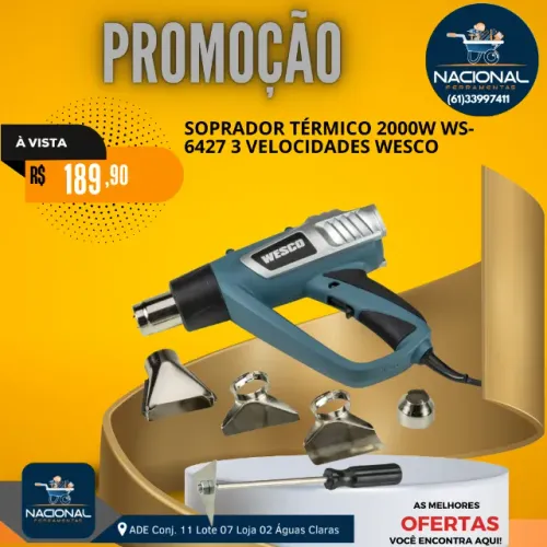 Soprador Térmico 2000w Wesco Ws6427 3 Velocidades