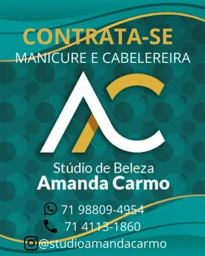 Contrata-se Cabelereiro e manicure e new design...