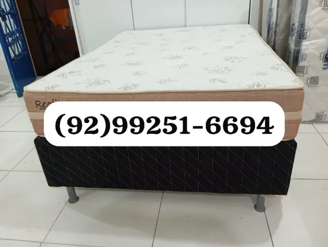 cama casal molas ensacadas base e colchão
