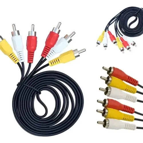 Cabo Fio 3rca Áudio Vídeo Reforçado 1.5 M Para Dvd Som Tv