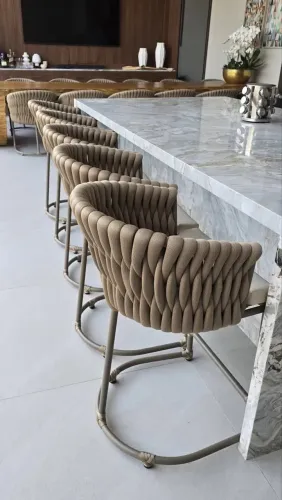 BANQUETA DE TRICÔ NÁUTICO PARA BALCÃO, BANCADA, ILHA GOURMET