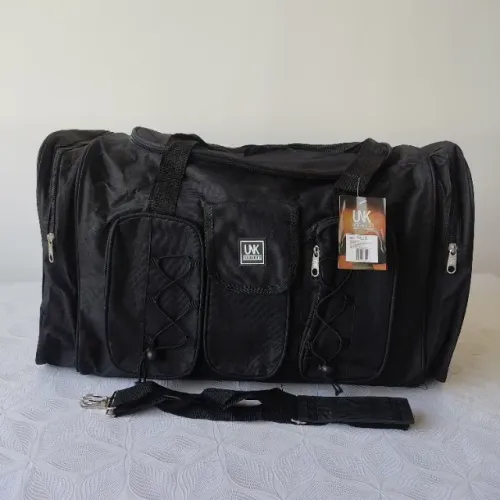 Bolsa mala unissex academia viagem grande de mão e tiracolo preta (nova)