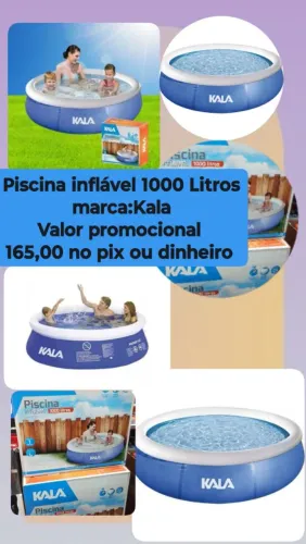 Piscina inflável mil litros 