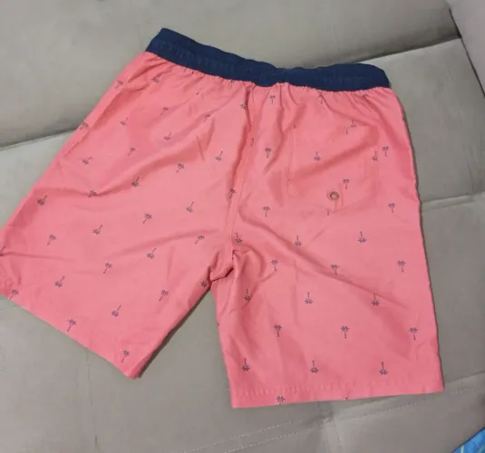 Shorts de Praia Estampado com Coqueiros