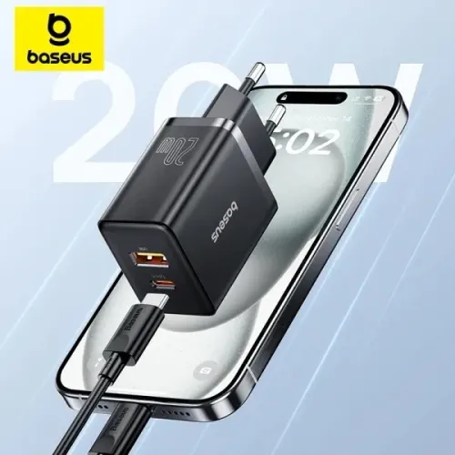 Carregador Baseus 20W Dual Port USB-C e USB-A