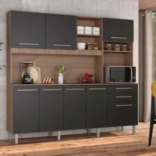 Armário de Cozinha 8 Portas 2 Gavetas