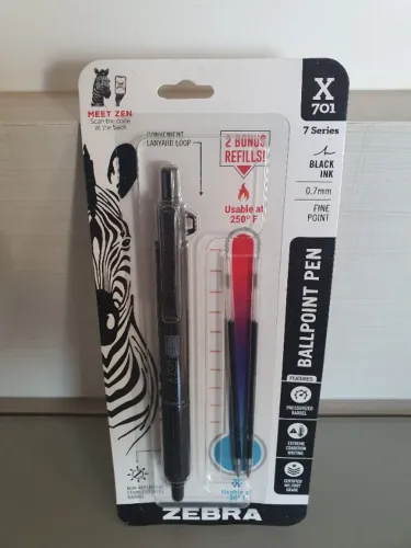 Caneta Esferográfica Retrátil Tática X-701 - Zebra