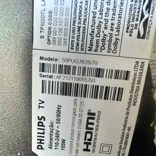Tv Philips modelo 50PUG7625/78 tela quebrada para peças 