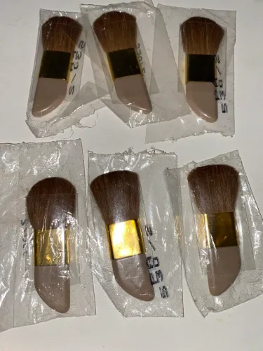 Mini pincel para pó ou blush pelos originais de rabo de pônei 