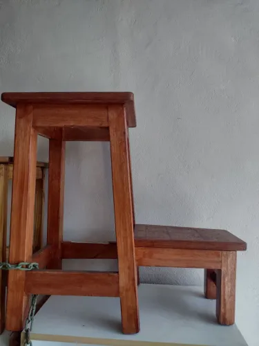 Banqueta degrau/escada madeira maciça, mobília criativa 