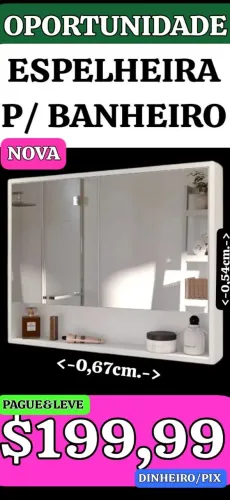 Espelheira para Banheiro Nova!