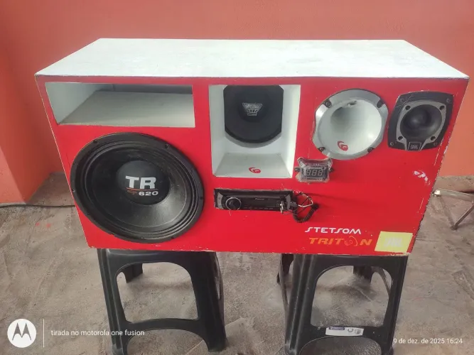 Som automotivo caixa trio completo  