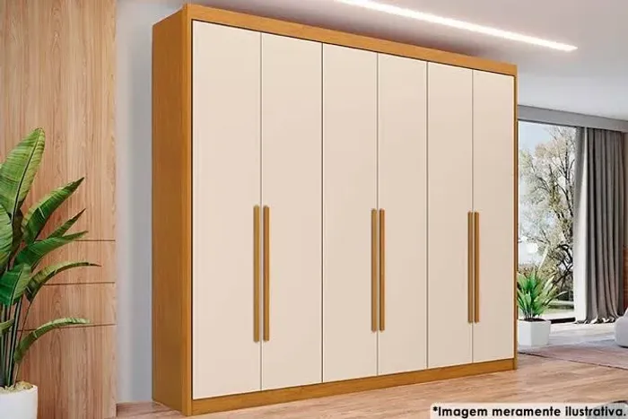 Guarda Roupa Casal 6 Portas Off white