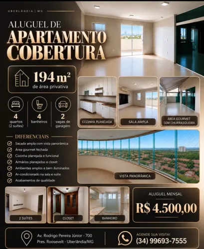 Apt cobertura com 194mts