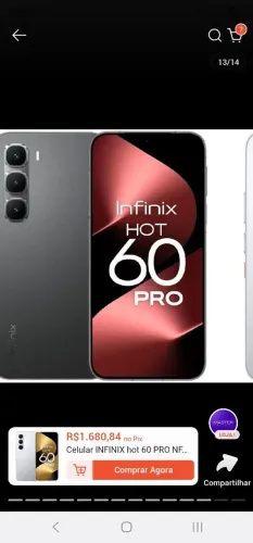 infinix hot 60pro 12gb 256GB completo  NF  garantia. 
