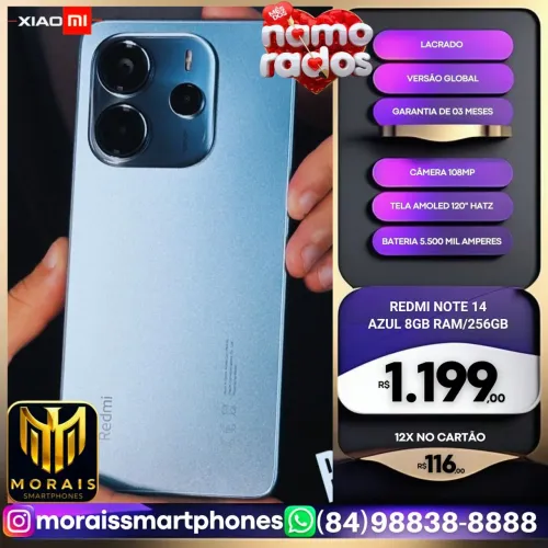 Xiaomi Redmi 14 - Azul - 256GB | 8GB RAM - LACRADISSIMO| ENTREGA IMEDIATA |<br>