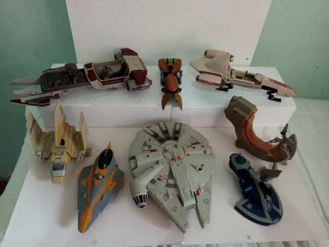 Brinquedo Naves Star Wars hasbro lote com 8