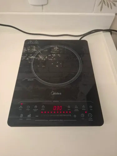 Fogão Cooktop de Indução de 1 boca Midea CYAD11 127v potência máxima de 1500W