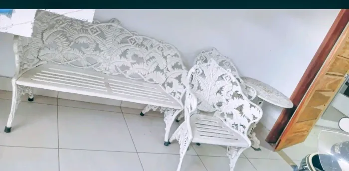 Conjunto cadeira ferro