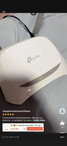 Roteador TP-Link estado de novo na caixa