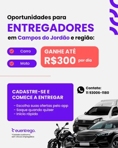 Procura-se entregador para Campos do Jordão e região