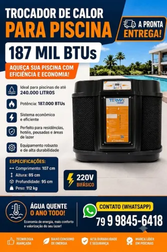Aquecedor trocador de calor para piscinas