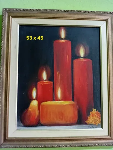 Quadro a oleo quinteto de velas