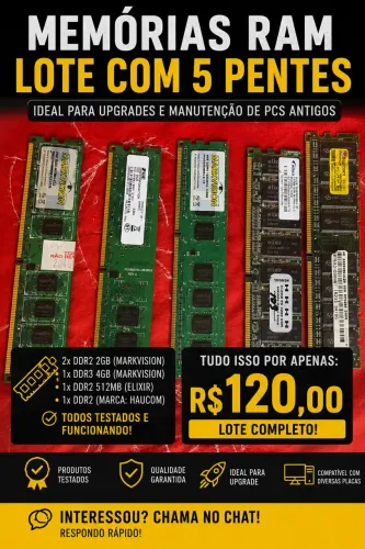Lote de memória ram ddr3