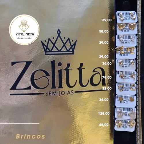 Semijoias Zelitta: Brincos pequenos  e médios 