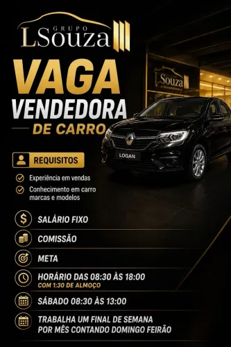 Vaga para vendedora de veículos