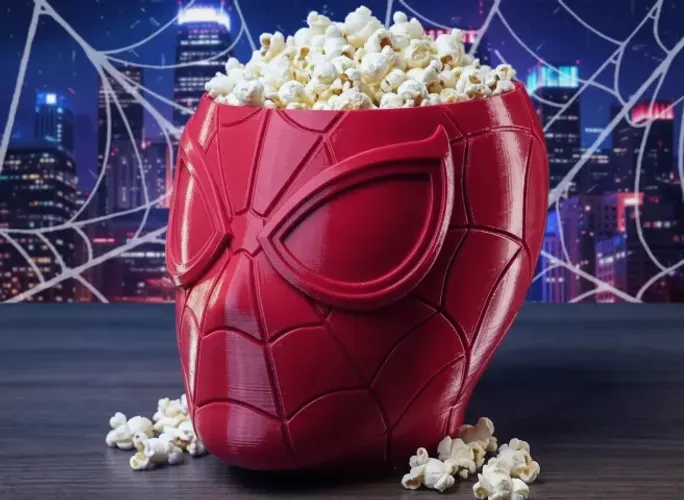 ? Balde de Pipoca homem aranha Máscara Aracnídea herói da marvel Geek Decor Impressão 3D