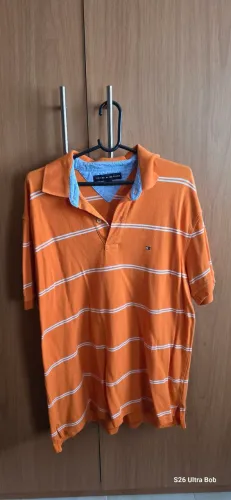 Tommy Hilfiger polo tam. G masculina original laranja em perfeito estado.
