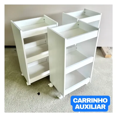 CARRINHO AUXILIAR DE MDF A PRONTA ENTREGA
