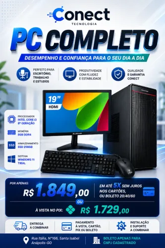 PC COMPLETO PARA MONTAGEM NOVO COM GARANTIA