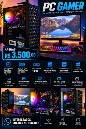 PC GAMER RTX 2060 + i5 11ª GERAÇÃO | 16GB RAM