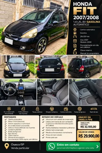 Honda Fit LXL 1.4/ 1.4 Flex 8v/16v 5P Aut. 2008