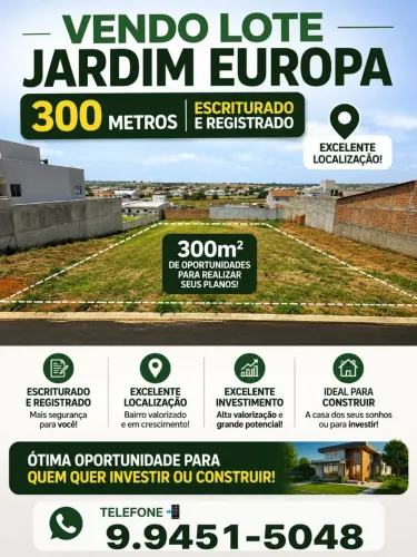 Vendo terreno jardim Europa