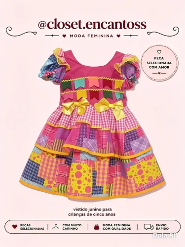 VESTIDO JÚNINO INFANTIL 4/5