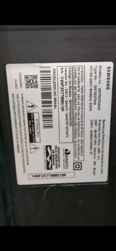 tv samsung qled 75 polegadas completa com defeito na tela meia tela