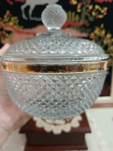 Bomboniere Vidro Bico de Jaca com Filete Dourado