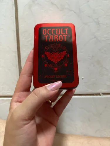 Occult Tarot Em Lata Com Bordas Vermelhas Tarô Oculto Goetia