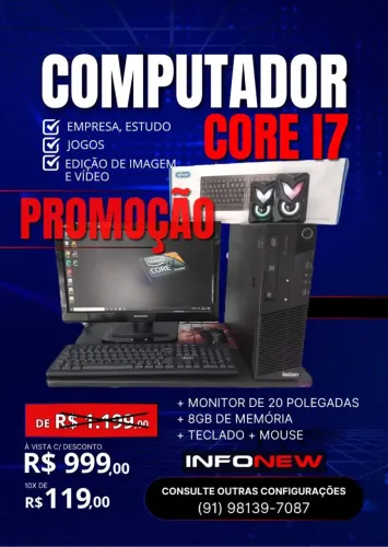 "PROMOÇÃO" Computador completo Intel Core i7 4770 3.40GHz 8gb 