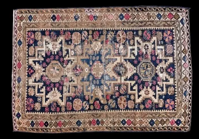Tapete caucasiano antigo Shirvan rapee 140 x 84 cm circa 1900