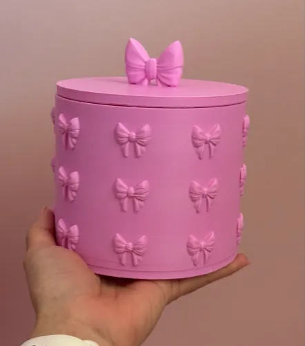 Porta-Treco Infantil com Tampa e Laços | Organizador para Quarto de Bebê