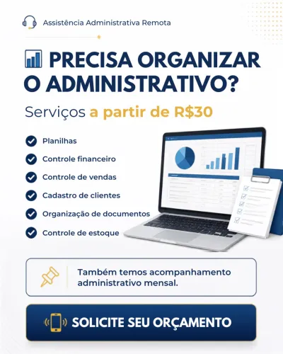 Assistente Administrativo Remoto | Financeiro e Planilhas