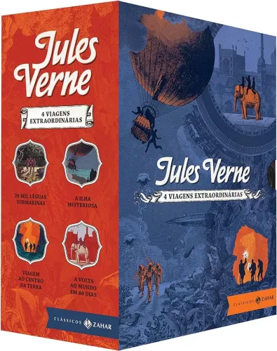 BOX JÚLIO VERNOS EDIÇÃO ILUSTRADA E COMENTADA CAPA DURA