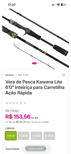 Vara de carretilha Kawana lite 4-8lb