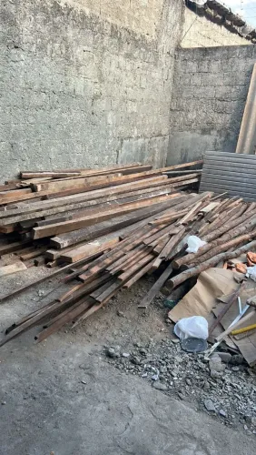 Madeiramento completo de telhado 80 m² - Vigotas + Caibros + Roliças - R$ 1.200