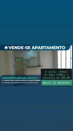 Vende-se Apartamento Condomínio Uniclass/Uberaba MG